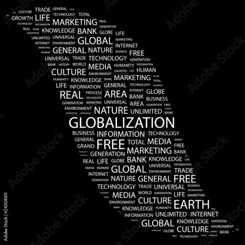 GLOBALIZATION. Collage with association terms.