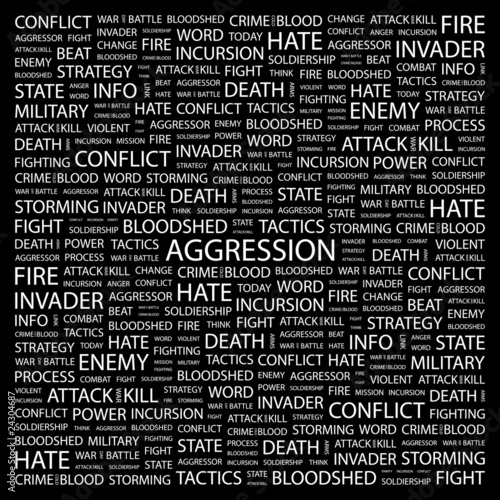 AGGRESSION. Wordcloud vector illustration.