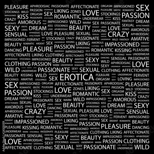 EROTICA. Wordcloud illustration.