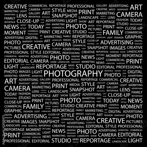 PHOTOGRAPHY. Illustration with different association terms. #24305075