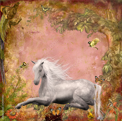 Carta da parati Fantasia - Carta da parati pferd im wald