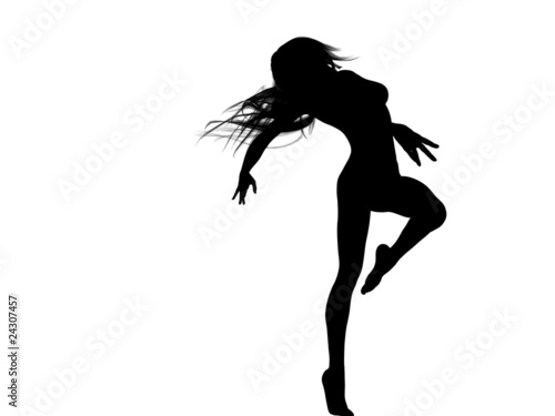 Silhouette di una donna che balla photo