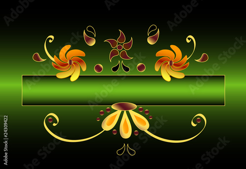 Floral oramental motive, frame for your text. Vector. photo