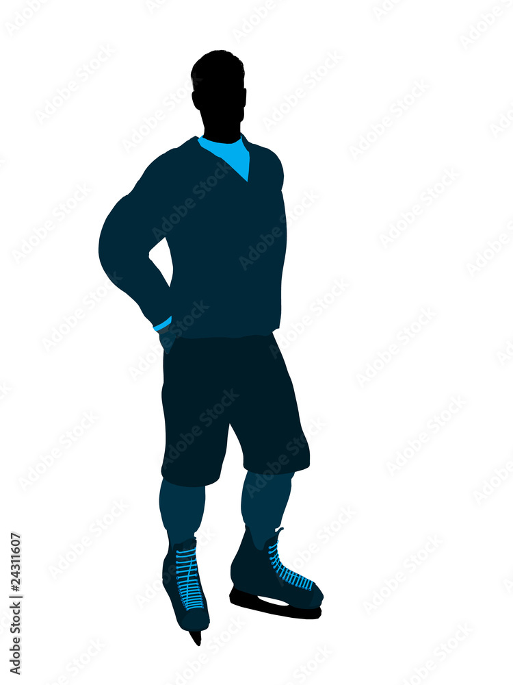Naklejka premium Male Hockey Player Illustration Silhouette