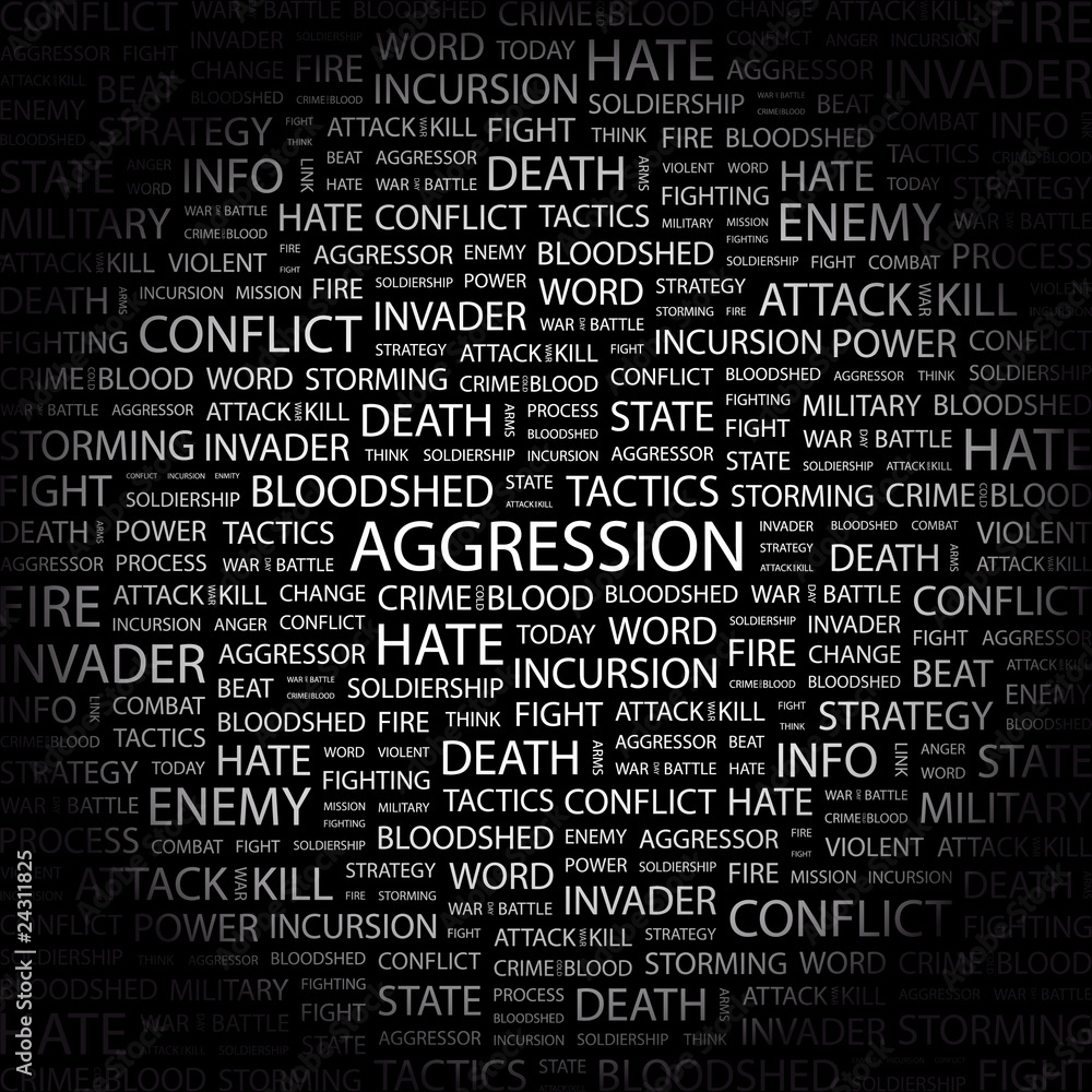 AGGRESSION. Illustration with different association terms. AGGRESSION. Illustration with different association terms.