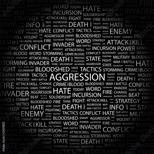 AGGRESSION. Illustration with different association terms.