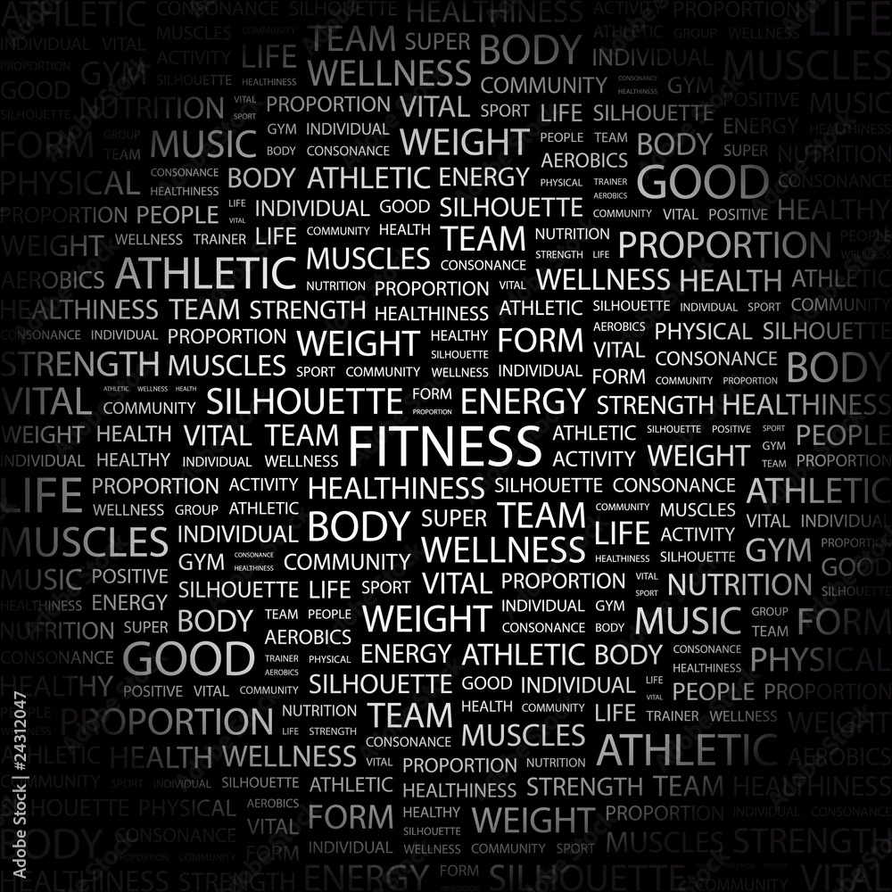 FITNESS. Illustration with different association terms. FITNESS. Illustration with different association terms.