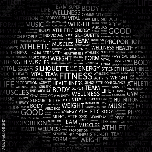 FITNESS. Illustration with different association terms.