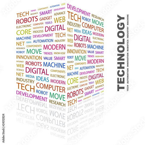 TECHNOLOGY. Wordcloud vector illustration.