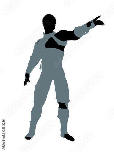African American Male Mummy Illustration Silhouette