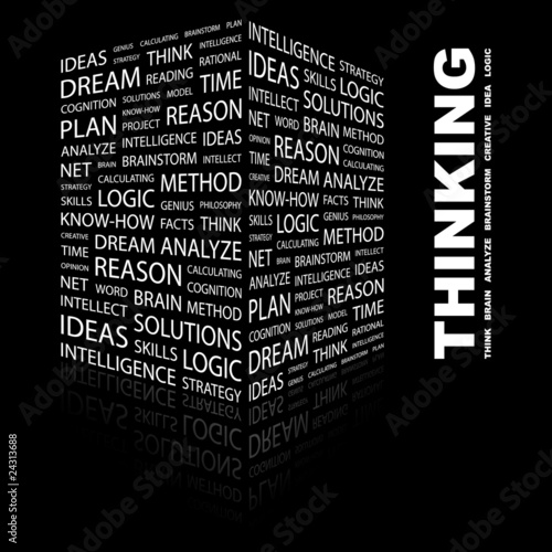 THINKING. Illustration with different association terms.