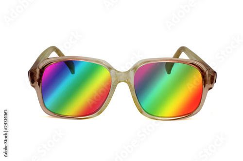 retro colored sunglasses ,isolated on white background