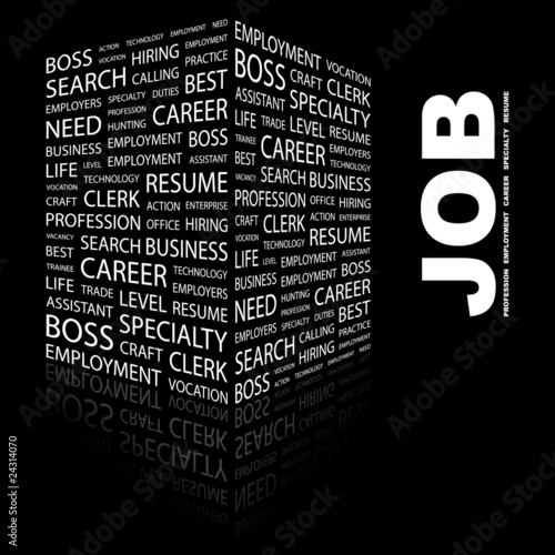 JOB. Illustration with different association terms.