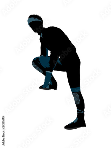African American Male Motorcycle Rider Silhouette