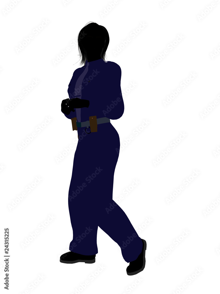 Female Police Officer Art Illustration Silhouette Female Police Officer Art Illustration Silhouette