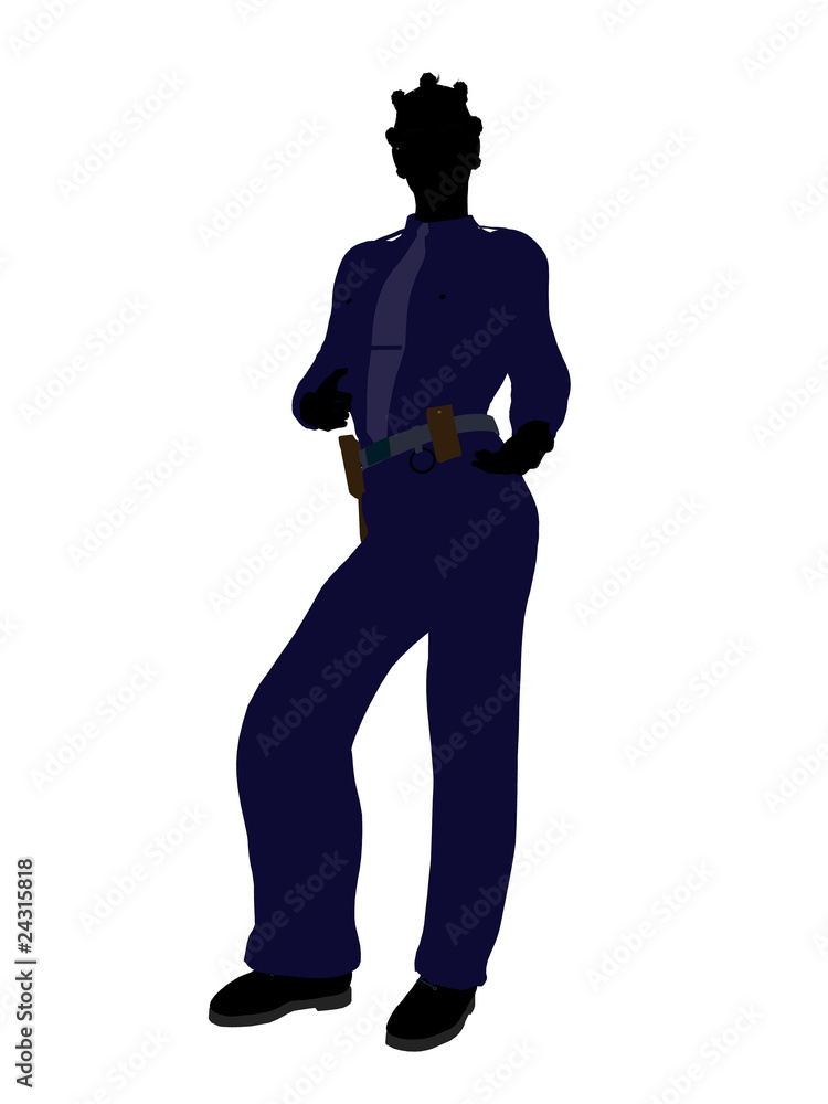 African American Female Police Officer Silhouette African American Female Police Officer Silhouette