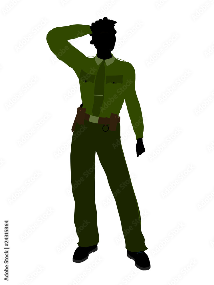 African American Female Sheriff Art Illustration Silhouette African American Female Sheriff Art Illustration Silhouette