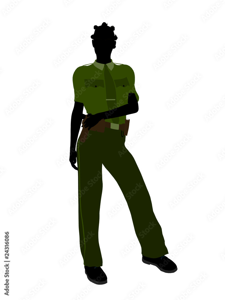 African American Female Sheriff Art Illustration Silhouette African American Female Sheriff Art Illustration Silhouette