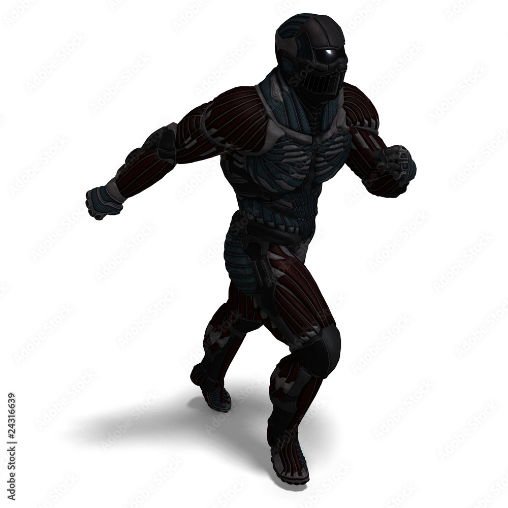 science fiction male character in futuristic suit. 3D rendering science fiction male character in futuristic suit. 3D rendering