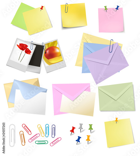 The big group of office papers. Vector.