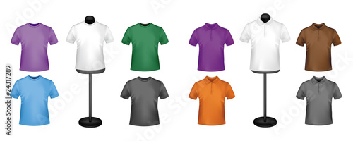 Shirts with mannequins. Vector.