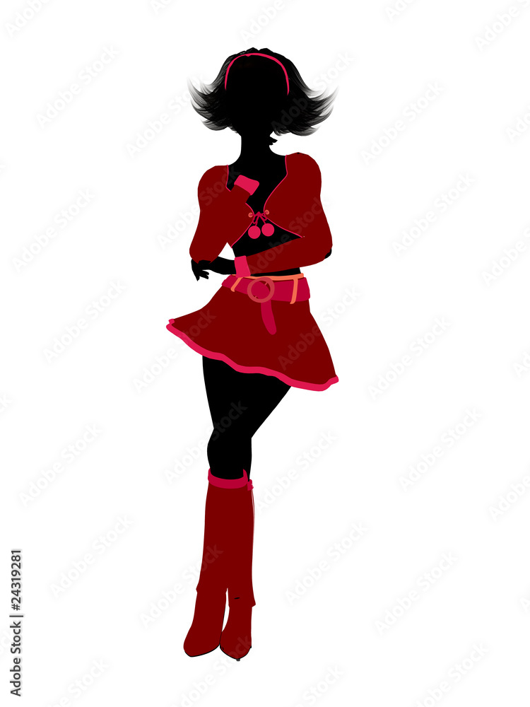 Sexy Female Christmas Elf Silhouette Illustration Sexy Female Christmas Elf Silhouette Illustration