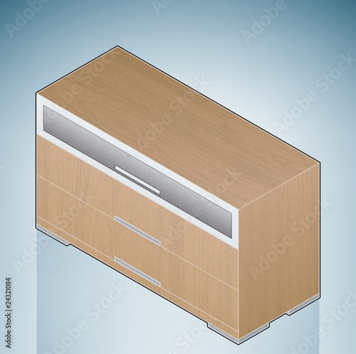 Furniture: Bedroom Chest of Drawers with Glass