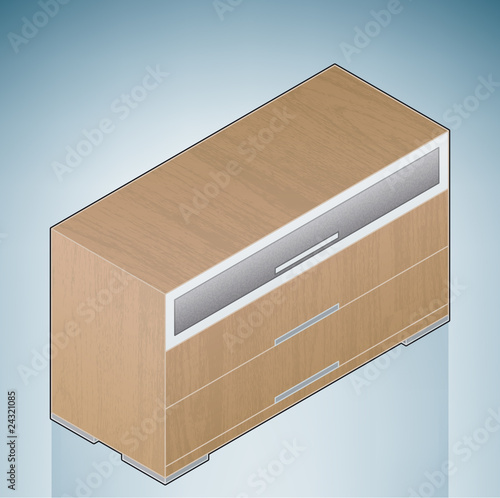 Furniture: Bedroom Chest of Drawers with Glass