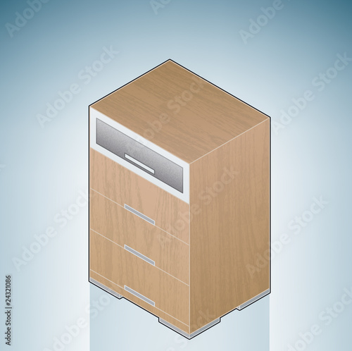 Furniture: Bedroom Chest of Drawers with Glass