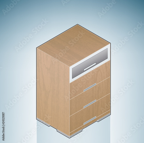 Furniture: Bedroom Chest of Drawers with Glass
