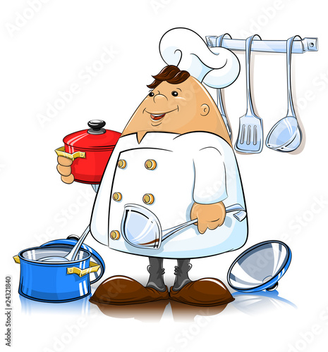 cook with kitchen utensils