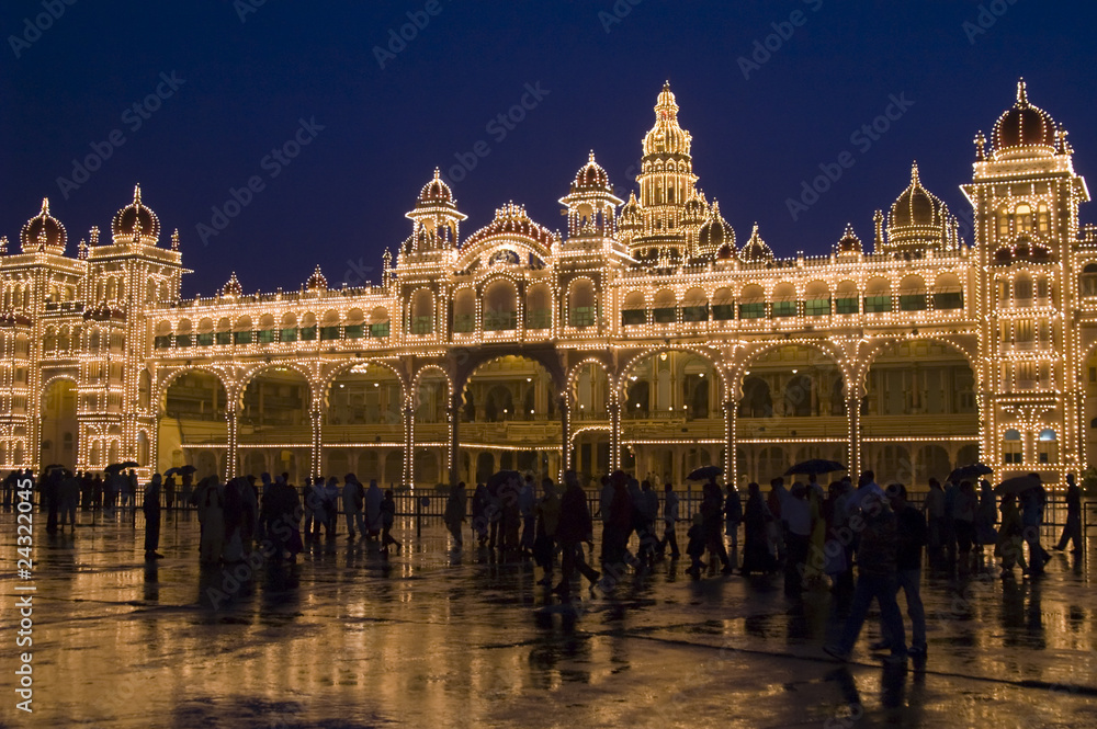 MYSORE PALACE AT NIGHT