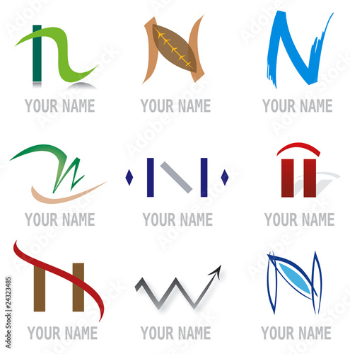 Ensemble d'Icones Lettre N pour Design Logos