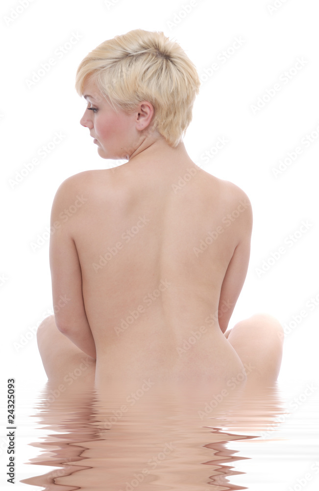 Fototapeta premium Beautiful woman, back and reflection