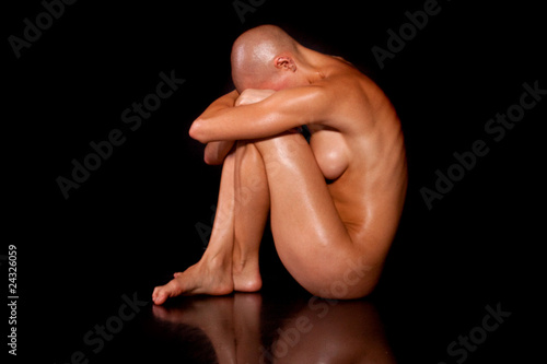 Beautiful bald woman.