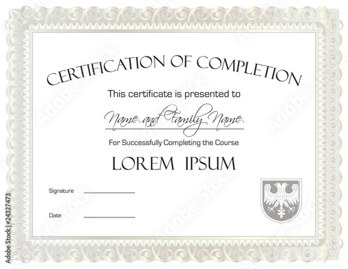 Certificate of Completion Template