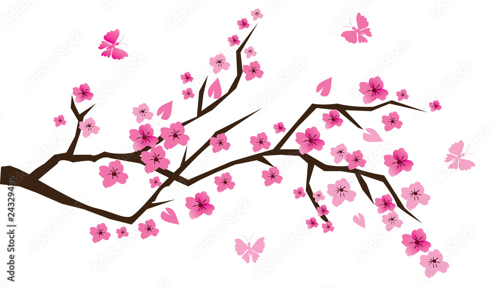 cherry blossom with butterflies cherry blossom with butterflies