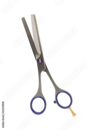 professional hairdressers thinning scissors isolated on white