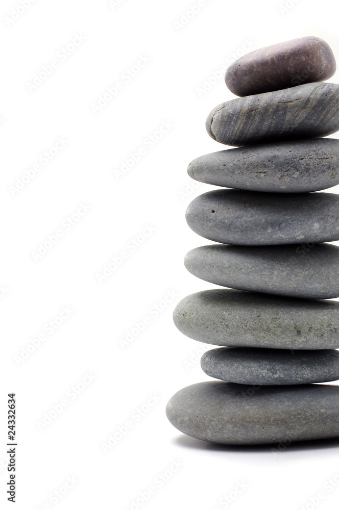 Isolated pebble tower border Isolated pebble tower border