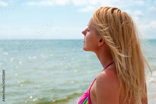 Woman near sea