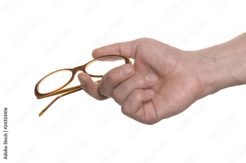 well shaped hand with a glasses isolated over white well shaped hand with a glasses isolated over white