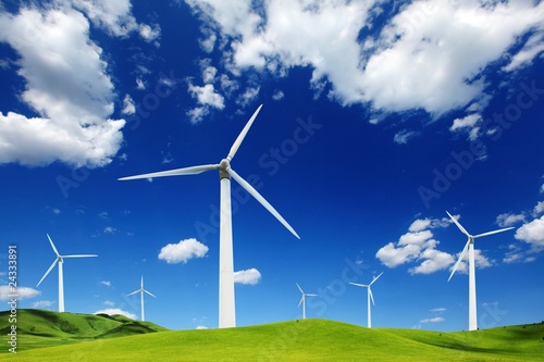 Wind turbines landscape.