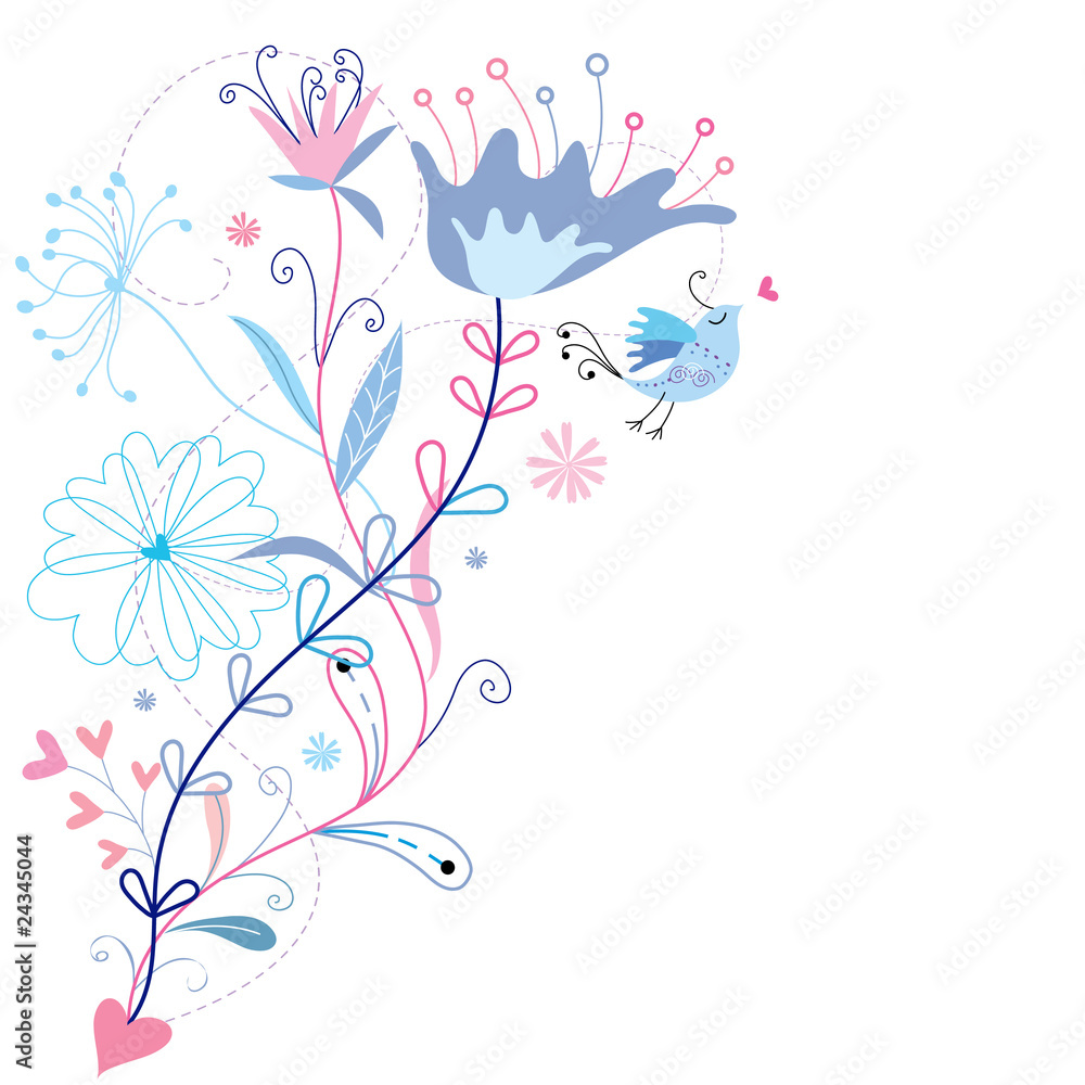 Floral background for summer designs