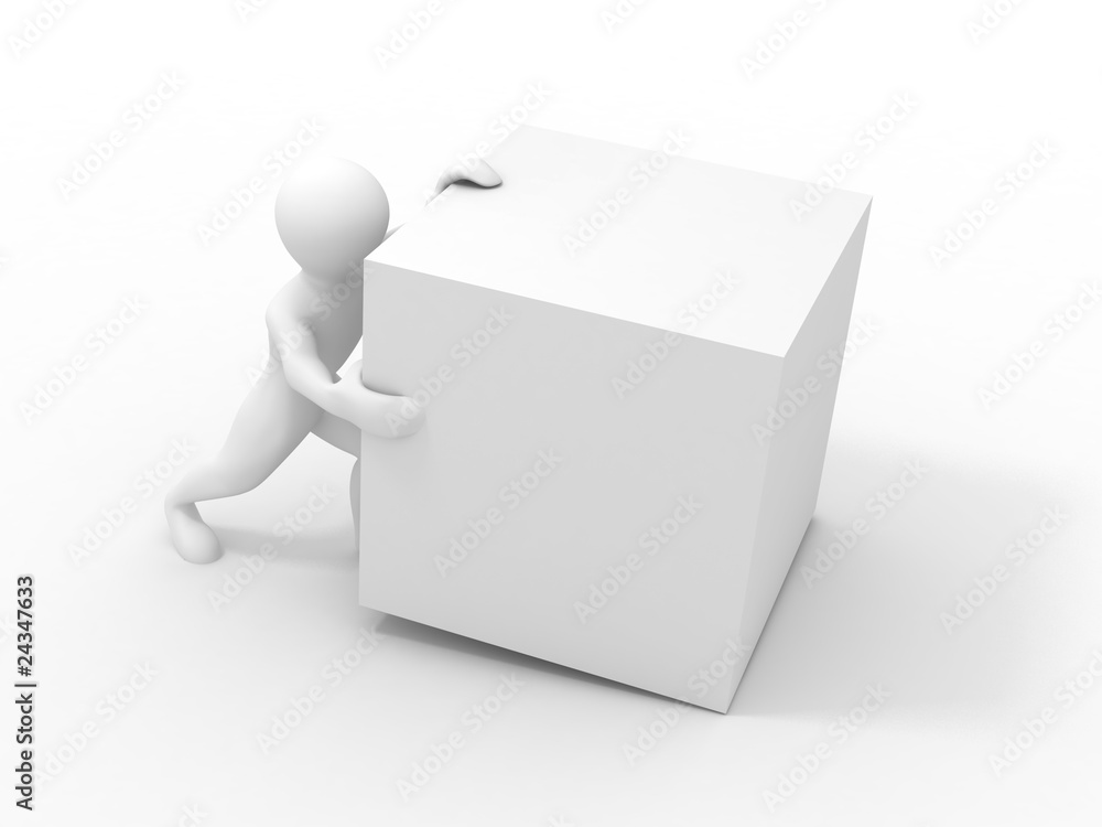 Men wiyh cube Men wiyh cube