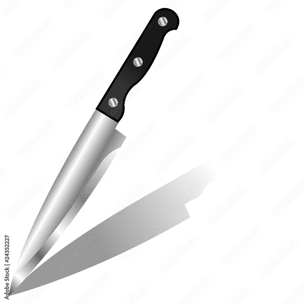 Kitchen knife with shadow isolated over white Kitchen knife with shadow isolated over white