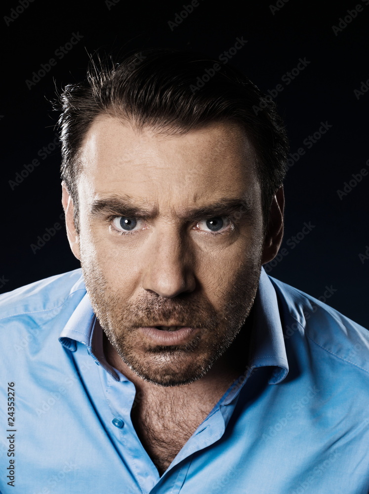 Man Portrait Frown Angry Man Portrait Frown Angry