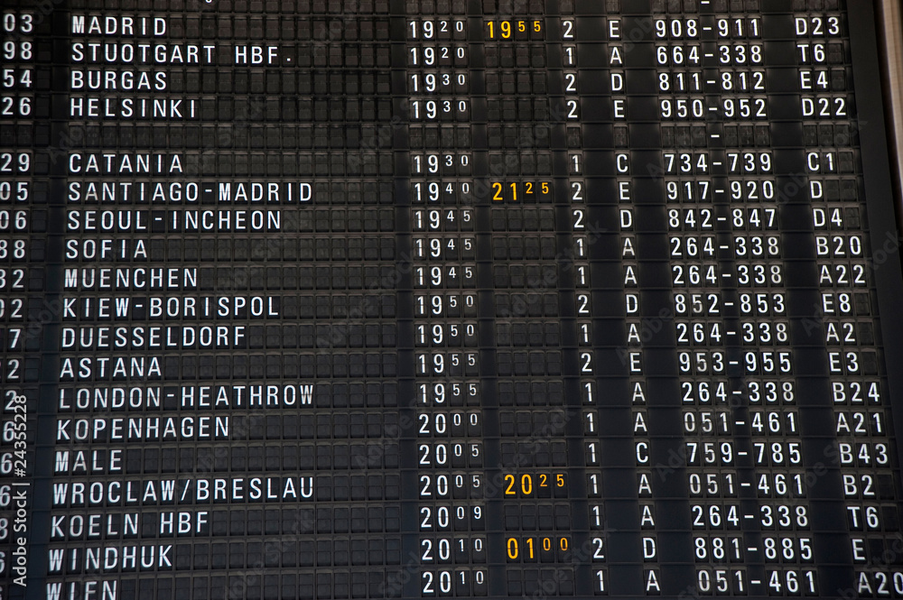 Fototapeta premium Arrival Departure Board- Flight schedule