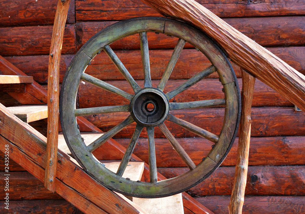 Romanian wooden wheel decoration detail Romanian wooden wheel decoration detail