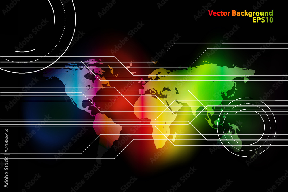 dark vector template with map. Eps10