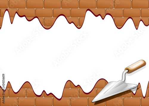 Muro di Mattoni con attrezzo da Lavoro